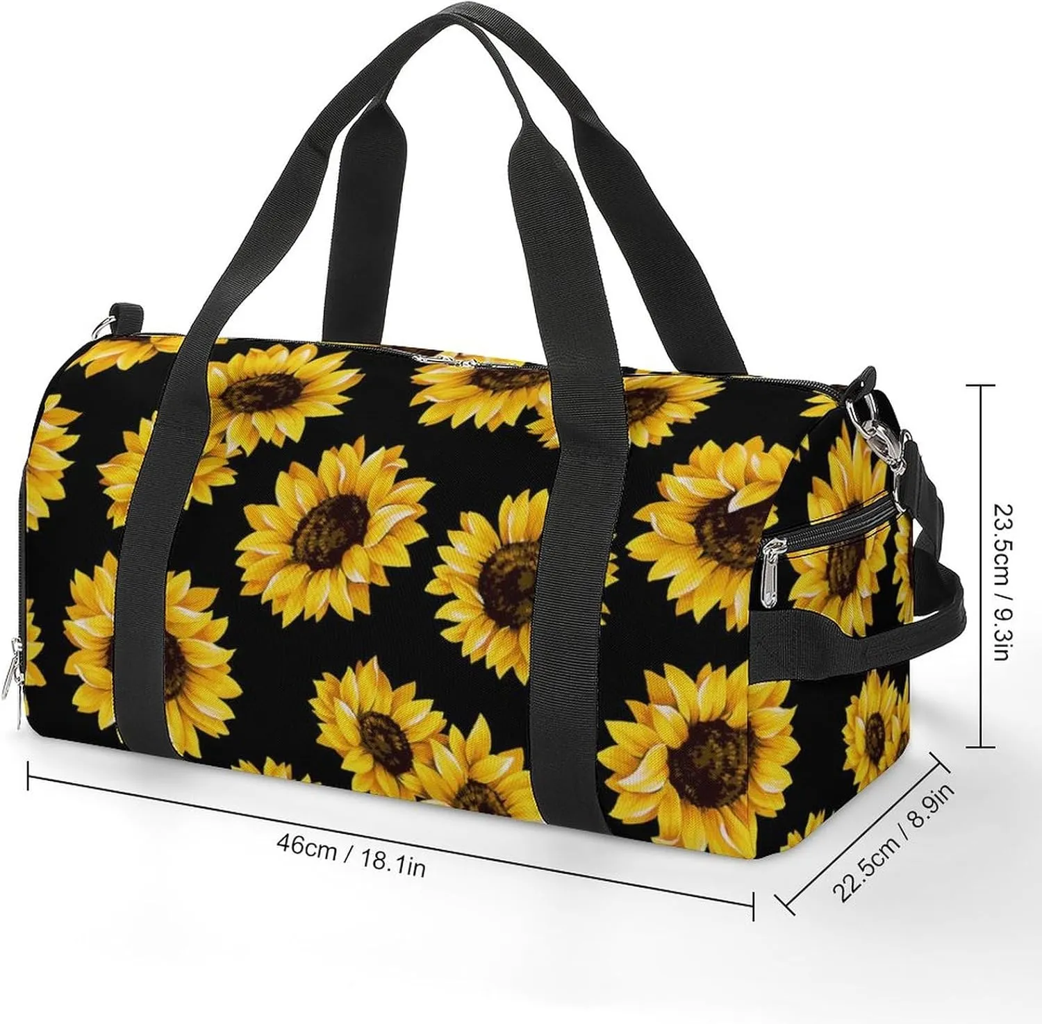 Sunflower Sports Tote Gym Bag for Women Men, Overnight Bag with Shoe Compartment Water Resistant