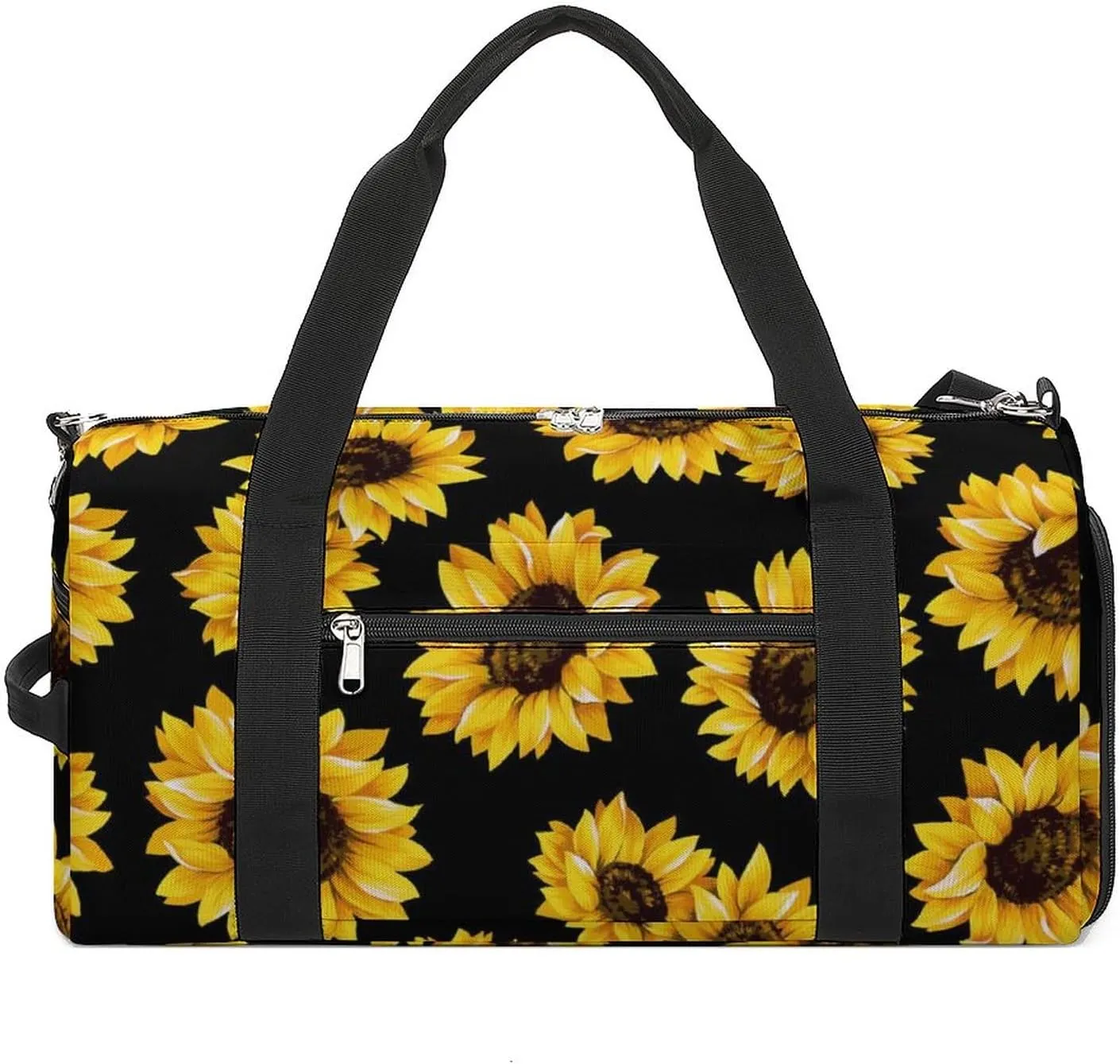 Sunflower Sports Tote Gym Bag for Women Men, Overnight Bag with Shoe Compartment Water Resistant