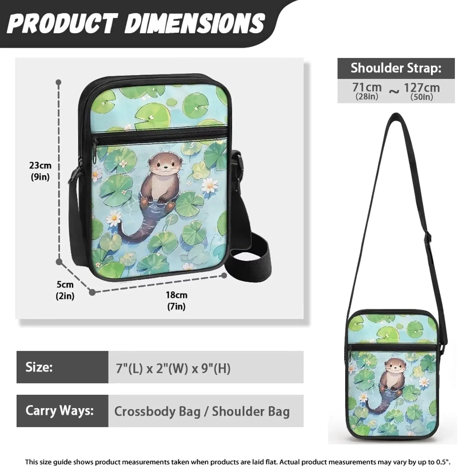 Suobstales Crossbody Bag for Women Men, Small Sling Pack Handbag for Work Business, Lightweight Messenger Shoulder Travel Bag