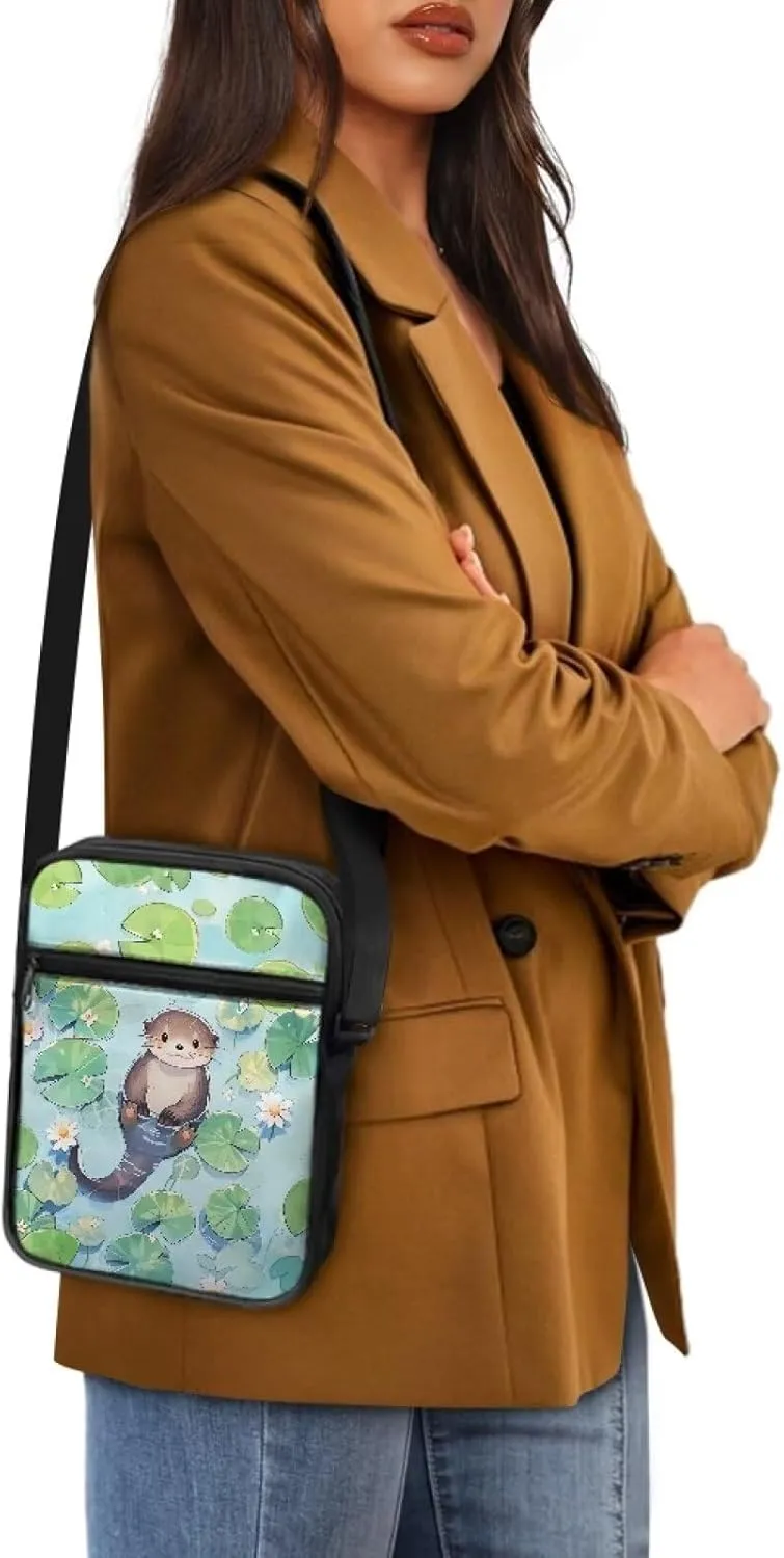 Suobstales Crossbody Bag for Women Men, Small Sling Pack Handbag for Work Business, Lightweight Messenger Shoulder Travel Bag