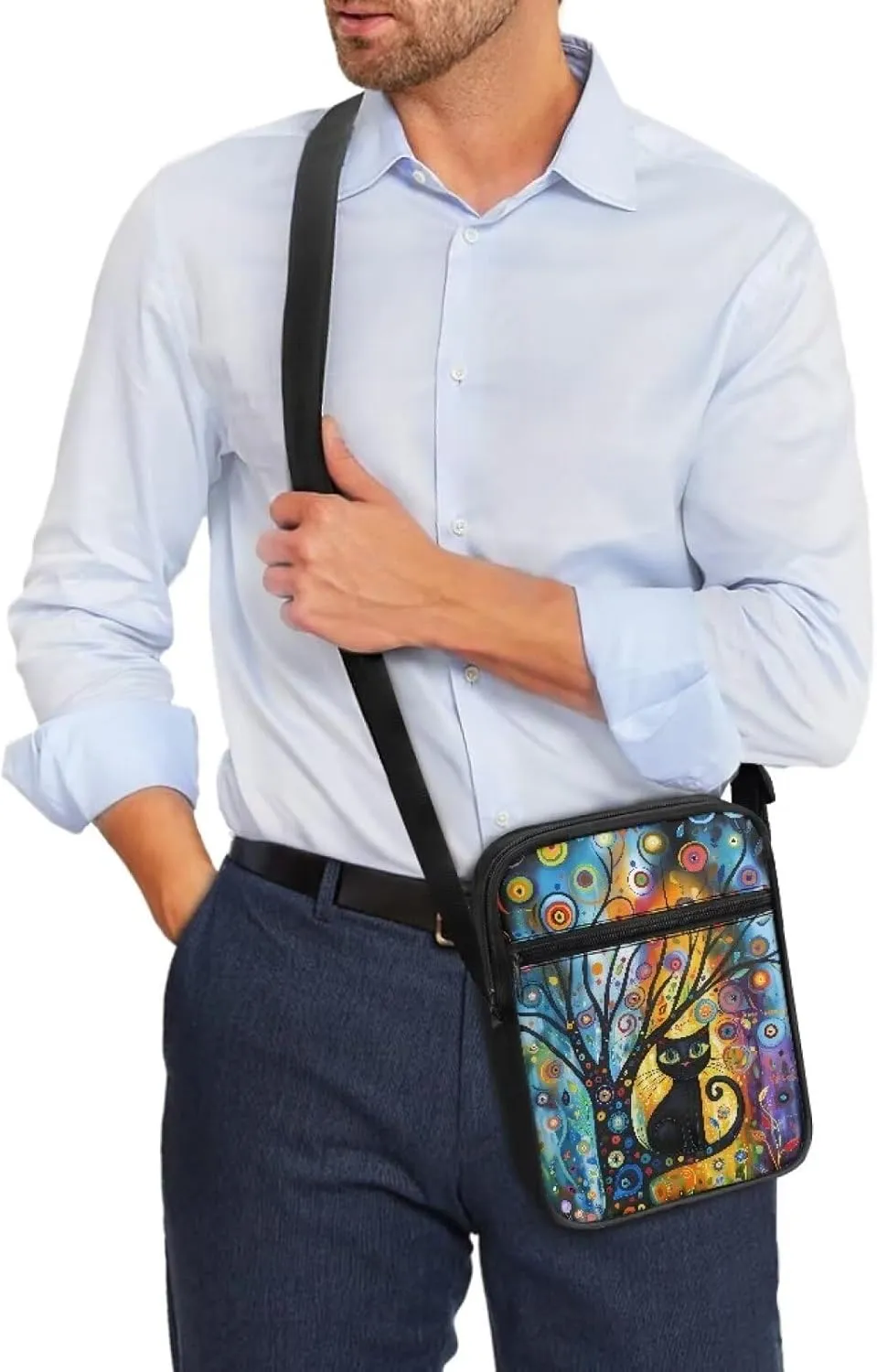 Suobstales Small Crossbody Bag for Women Men, Mini Messenger Bag Shoulder Bag Sling Bag with Zipper Pocket for Phone Passport