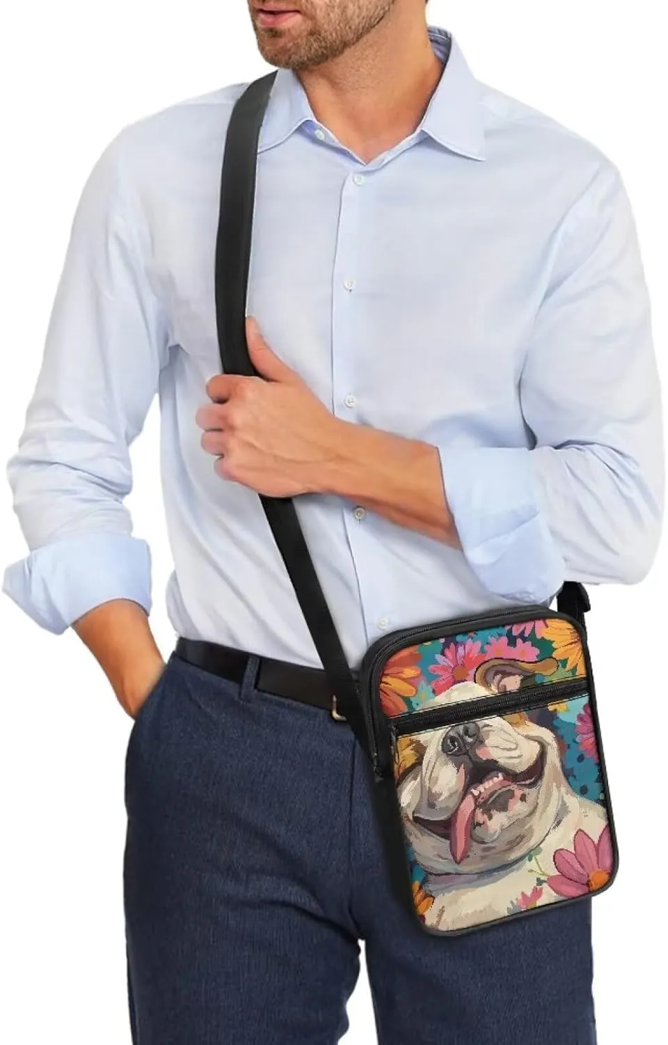 Suobstales Small Crossbody Bag for Women Men, Mini Messenger Bag Shoulder Bag Sling Bag with Zipper Pocket for Phone Passport
