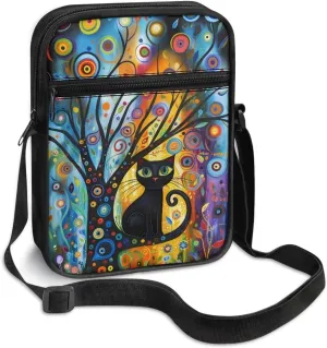 Suobstales Small Crossbody Bag for Women Men, Mini Messenger Bag Shoulder Bag Sling Bag with Zipper Pocket for Phone Passport