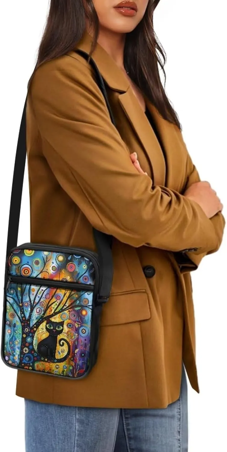 Suobstales Small Crossbody Bag for Women Men, Mini Messenger Bag Shoulder Bag Sling Bag with Zipper Pocket for Phone Passport