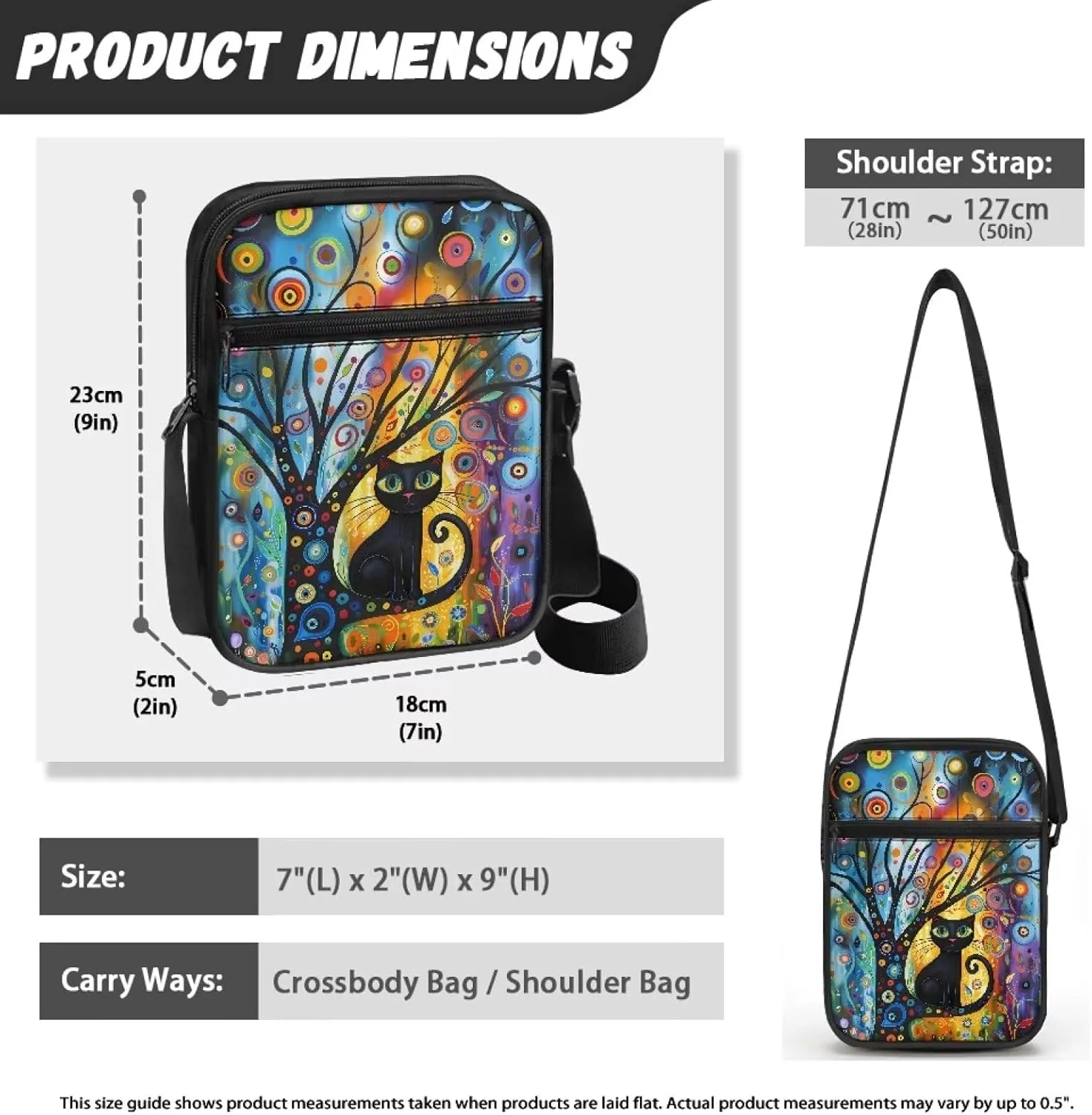 Suobstales Small Crossbody Bag for Women Men, Mini Messenger Bag Shoulder Bag Sling Bag with Zipper Pocket for Phone Passport