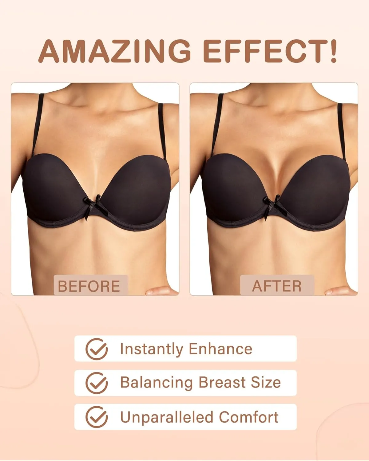 Super Thick Bra Pads Inserts for Push Up, Bra Pads Breast Enhancers Add 1-2 Cups for Women Dresses, Swimsuits, Sport