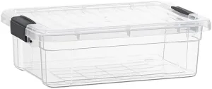 Superio Clear Storage Box with Lid, 1.15 Quart Plastic Container Bins for Organizing, Stackable Crates, BPA Free, Non Toxic, Odor Free, Organizers for Home, Office, School, and Dorm