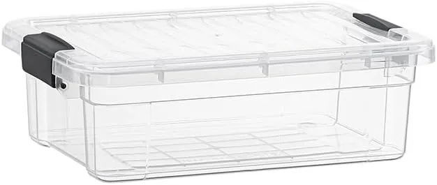Superio Clear Storage Box with Lid, 1.15 Quart Plastic Container Bins for Organizing, Stackable Crates, BPA Free, Non Toxic, Odor Free, Organizers for Home, Office, School, and Dorm