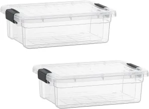 Superio Clear Storage Boxes with Lids, 16 Quart Plastic Container Bins for Organizing, Stackable Crates, BPA Free, Non Toxic, Odor Free, Organizers for Home, Office, School, and Dorm