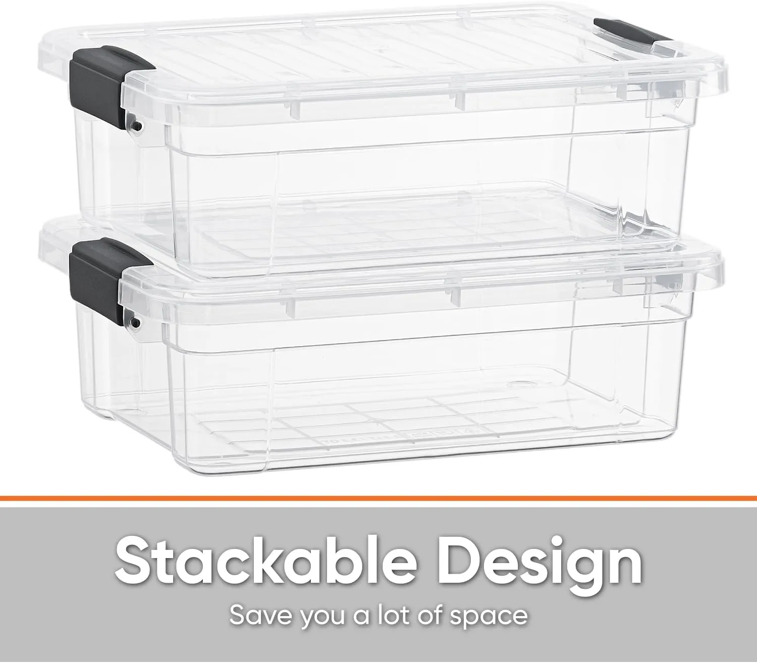Superio Clear Storage Boxes with Lids, 16 Quart Plastic Container Bins for Organizing, Stackable Crates, BPA Free, Non Toxic, Odor Free, Organizers for Home, Office, School, and Dorm