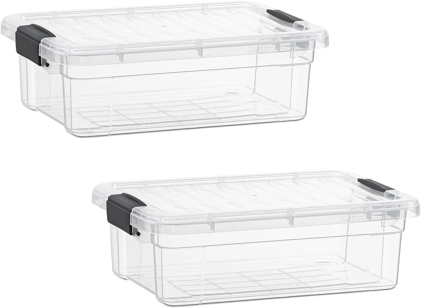 Superio Clear Storage Boxes with Lids, 16 Quart Plastic Container Bins for Organizing, Stackable Crates, BPA Free, Non Toxic, Odor Free, Organizers for Home, Office, School, and Dorm