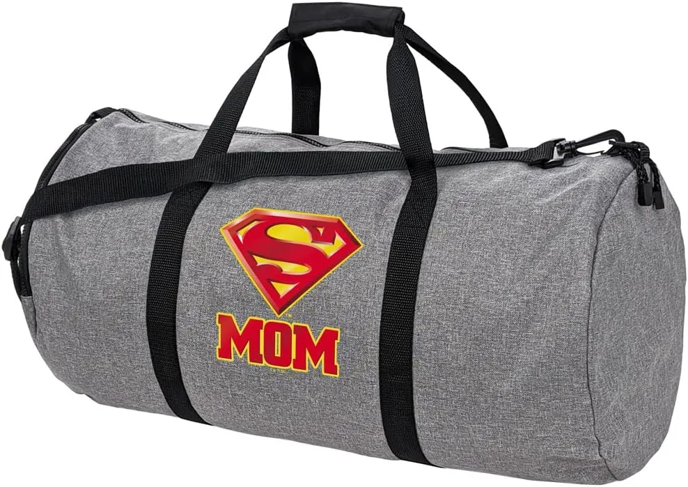 Superman Super Mom Shield Logo Lightweight Duffel Bag for Sports and Gym Packable for Travel