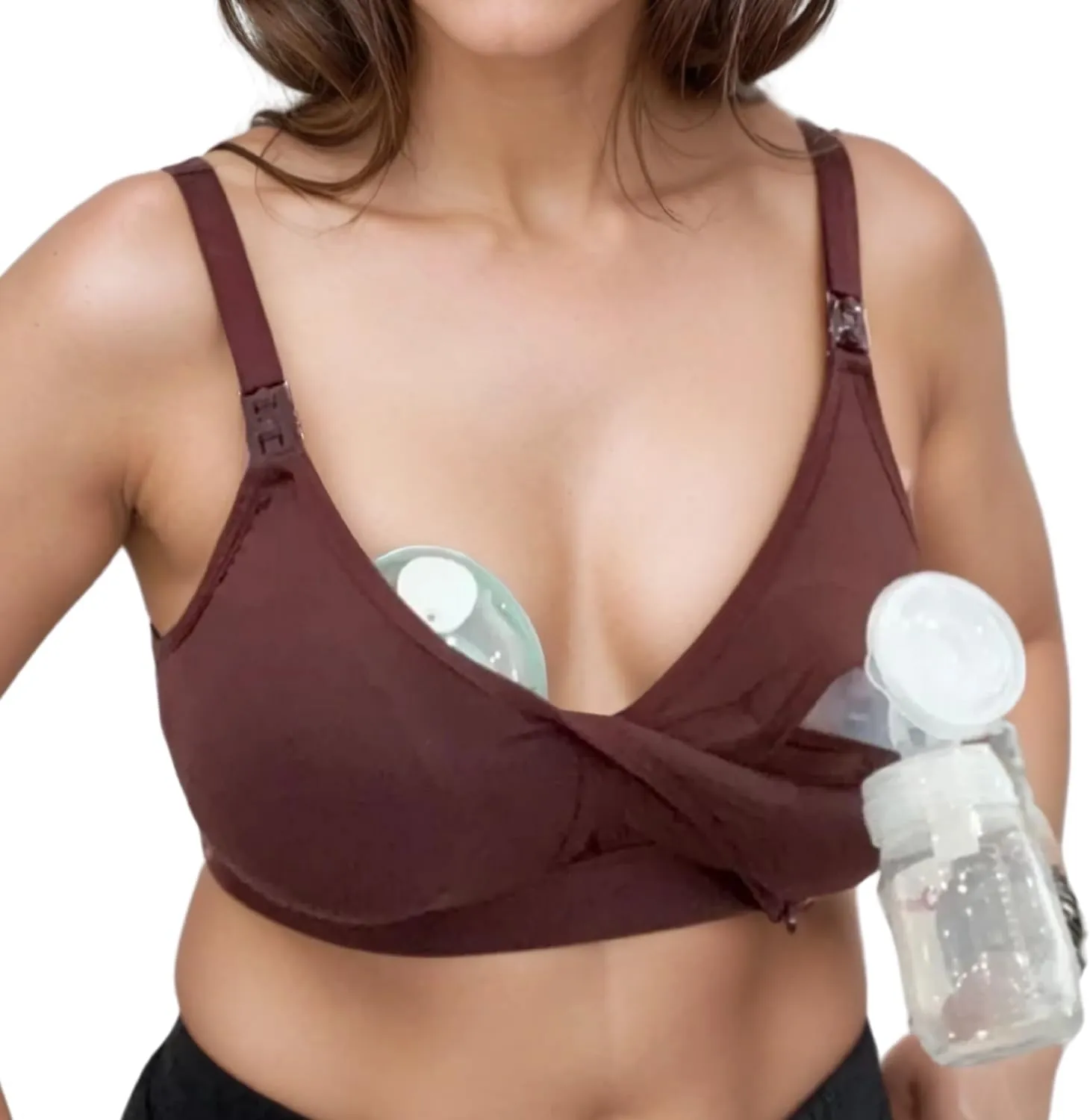 Supermom Pumping and Nursing Bra - Hands Free Nursing Bra for Pumping - Breastfeeding Bras Comfortable & Supportive