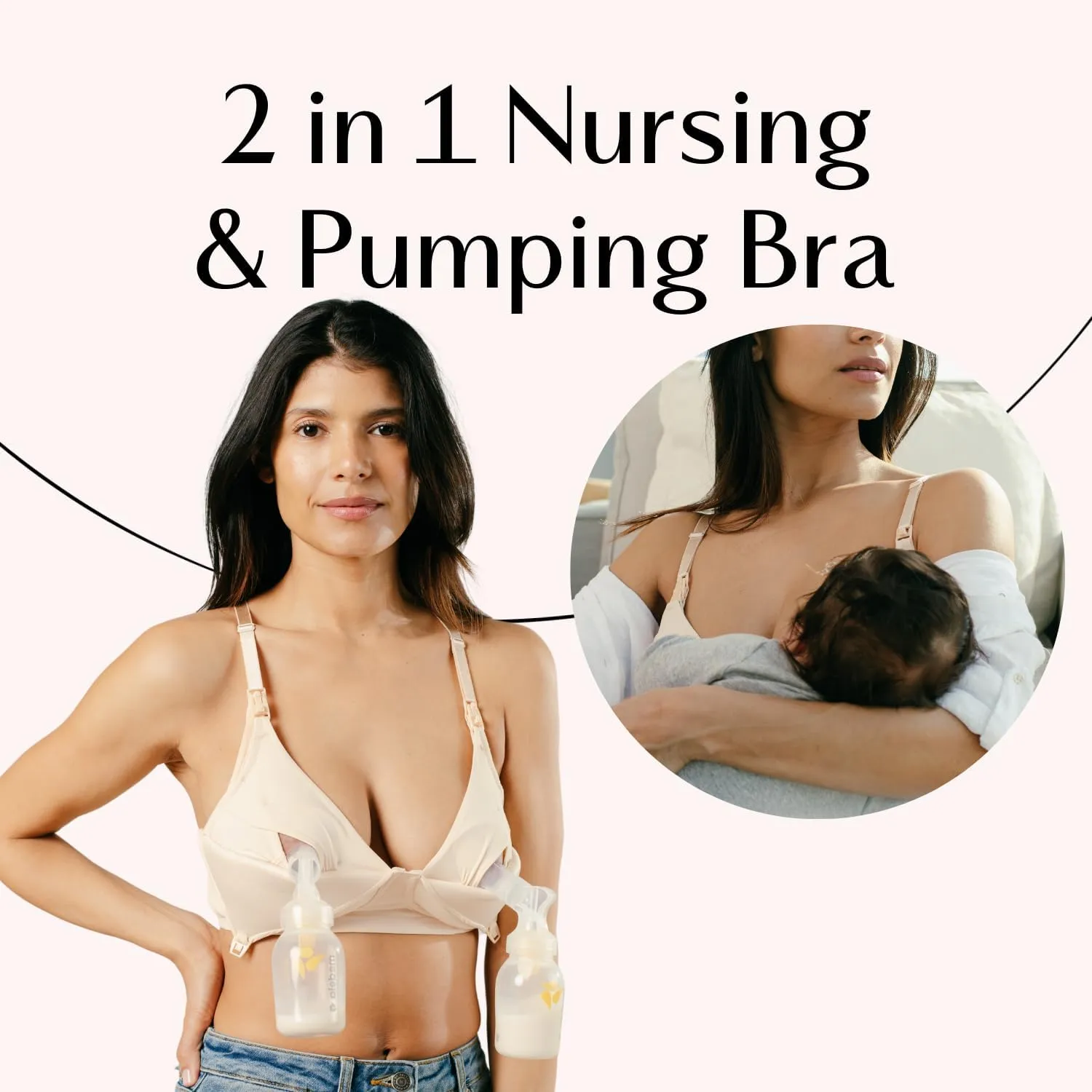 Supermom T-Shirt Nursing & Hands Free Pumping Bra with Fixed Padding - Comfortable Maternity Breast Pump Bra