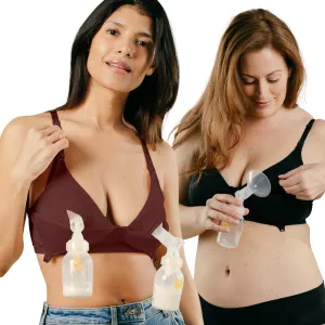 Supermom T-Shirt Nursing & Hands Free Pumping Bra with Fixed Padding - Comfortable Maternity Breast Pump Bra