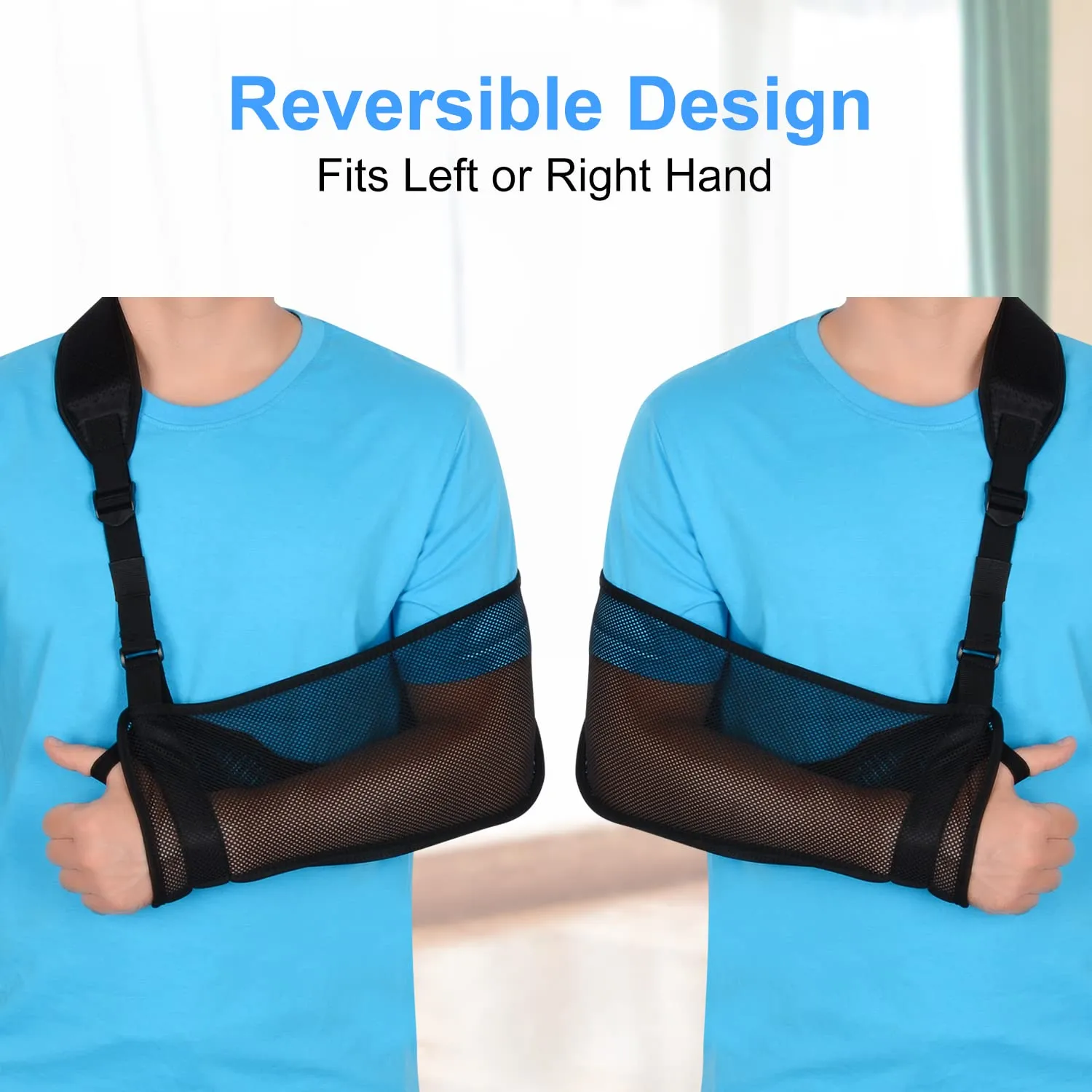 supregear Mesh Arm Sling, Adjustable Lightweight Comfortable Shoulder Arm Immobilizer Sling Breathable Right Left Shoulder Stabilizer Support for Injured Arm Elbow Wrist Hand
