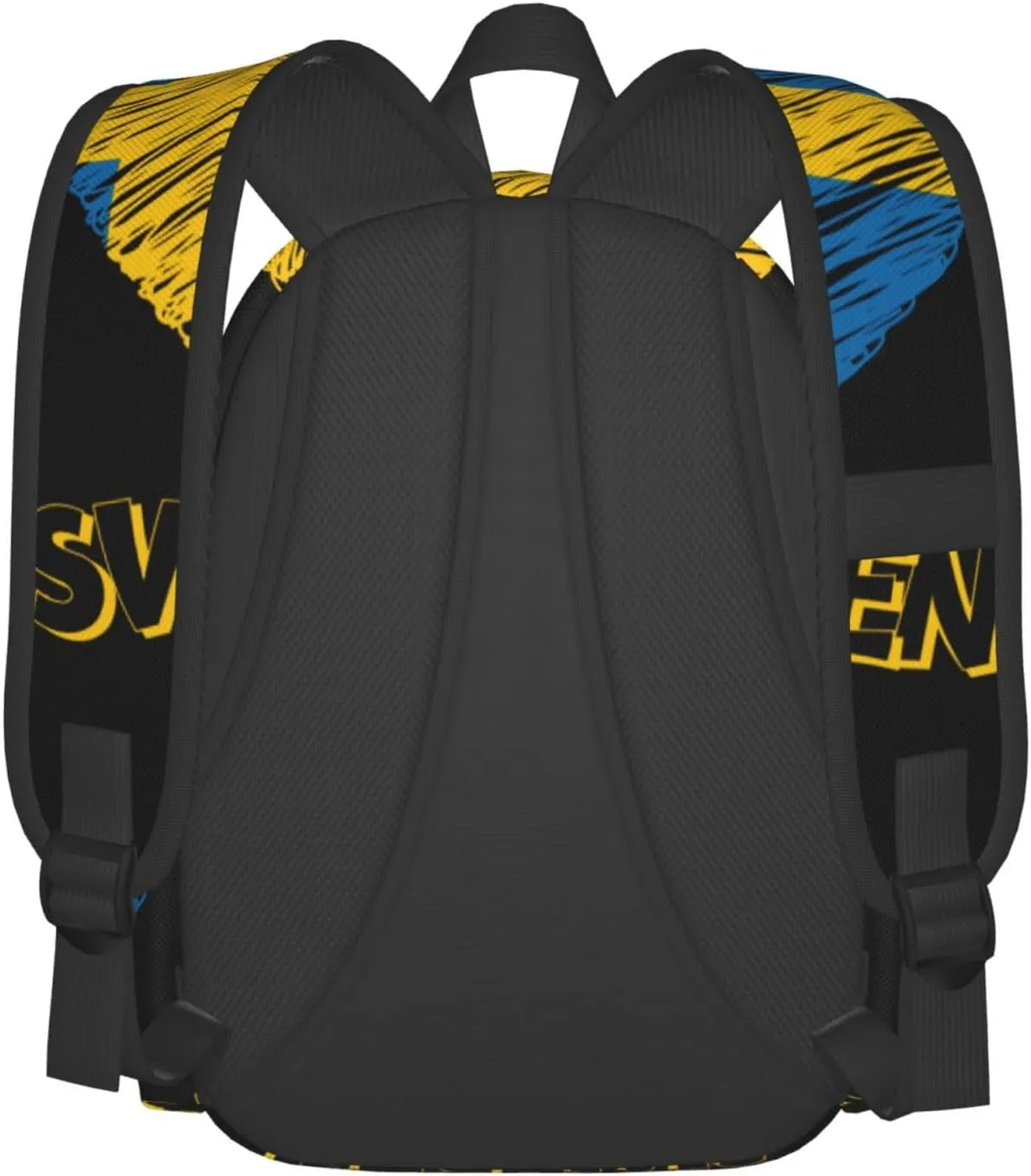 Swedish Sweden Flag Heart Casual Backpack Large Capacity Travel Backpacks Laptop Daypack Commuter Rucksack Adjustable Strap Sports Bags for Hiking Biking