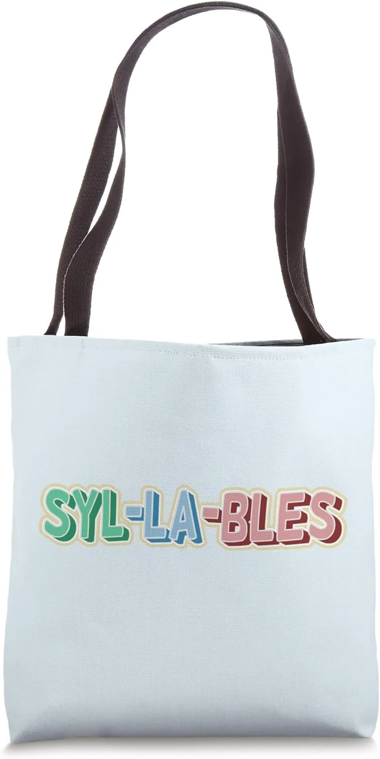 Syllables Writing Sentence structure Tote Bag