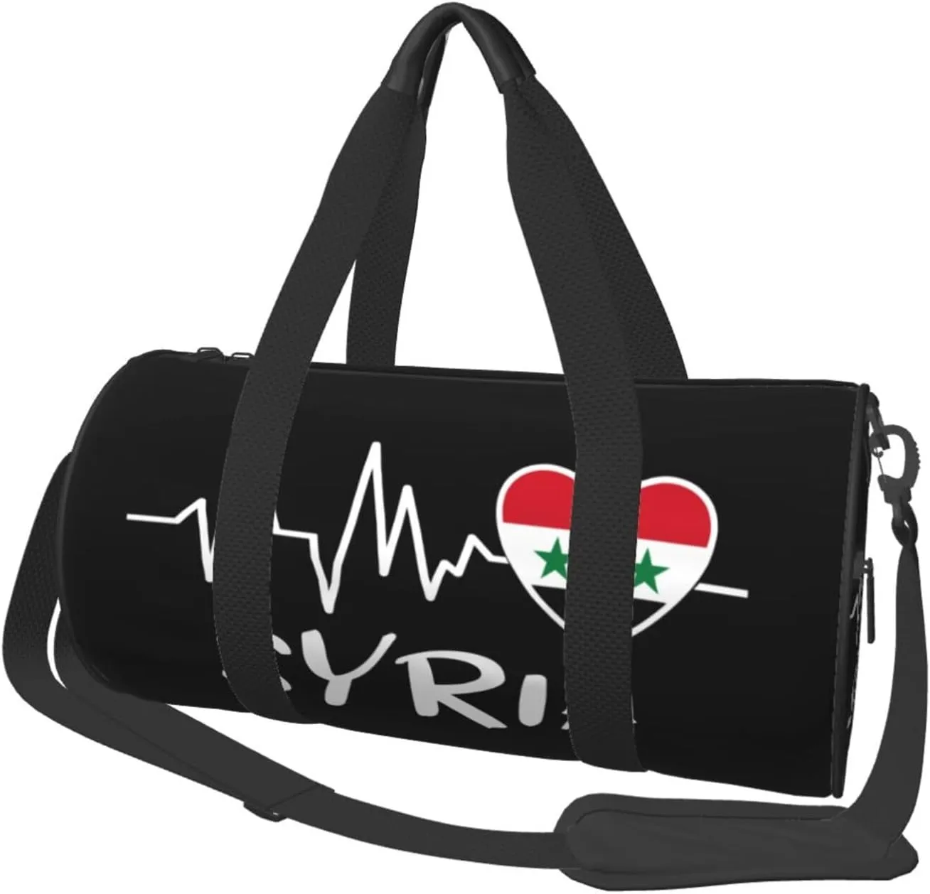 Syria Heartbeat Duffel Bag Gym Bag Travel Sports Tote Large Foldable Beach Swim Yoga2