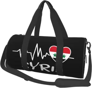 Syria Heartbeat Duffel Bag Gym Bag Travel Sports Tote Large Foldable Beach Swim Yoga2