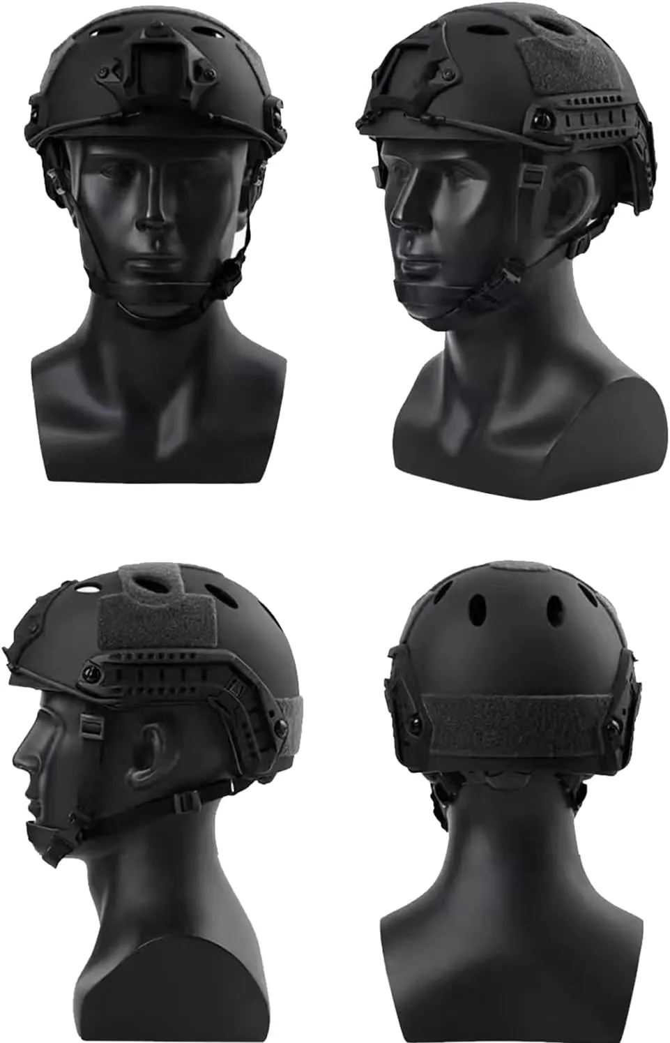 Tactical Adjustable Helmet Airsoft Style PJ Type Fast Helmet with NVG Mount Goggles for CQB Paintball