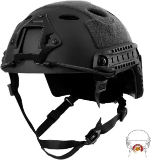 Tactical Adjustable Helmet Airsoft Style PJ Type Fast Helmet with NVG Mount Goggles for CQB Paintball