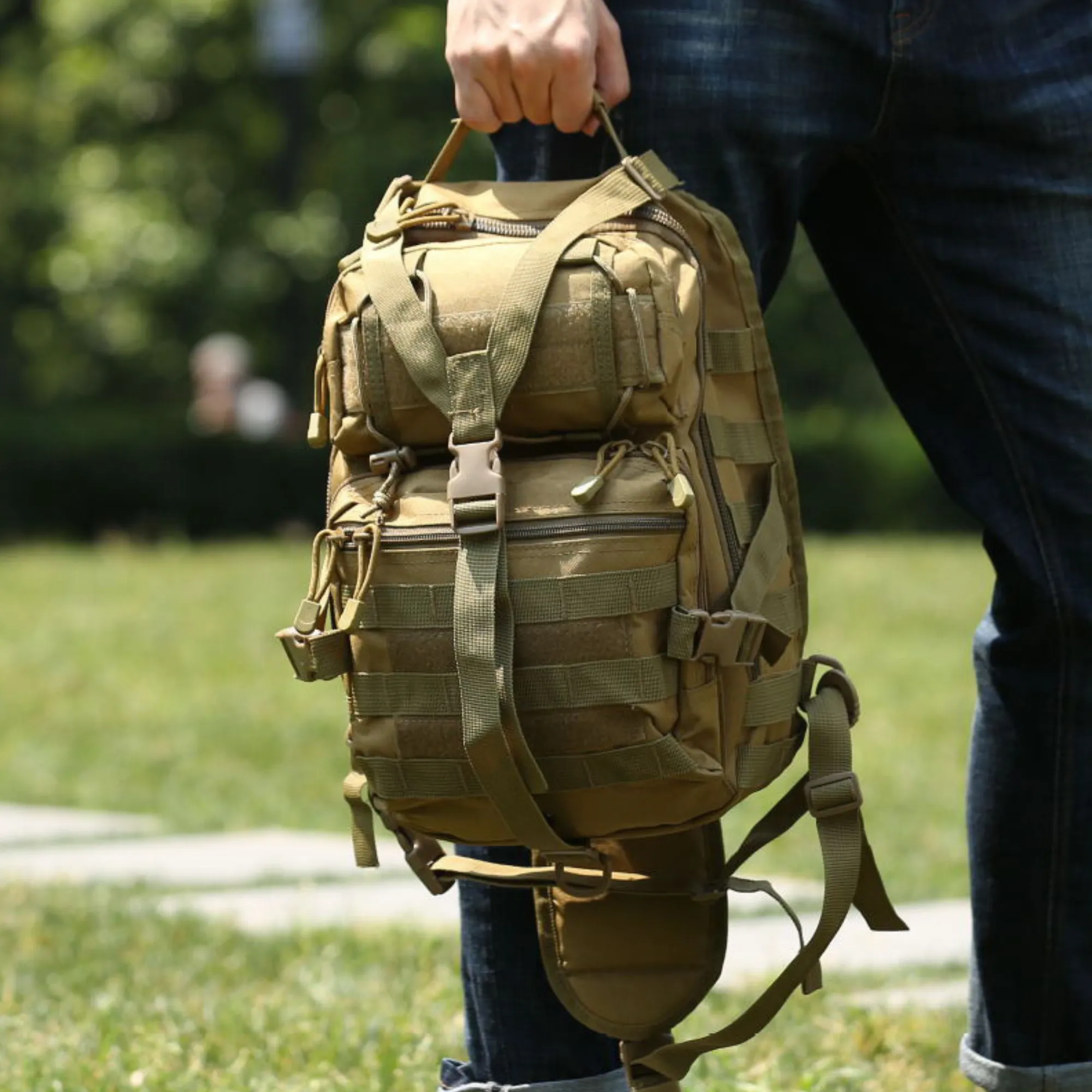 Tactical Military Sling Backpack 15L Shoulder Bag Molle Outdoor Daypack Backpack with Adjustable Strap by Jupiter Gear Home