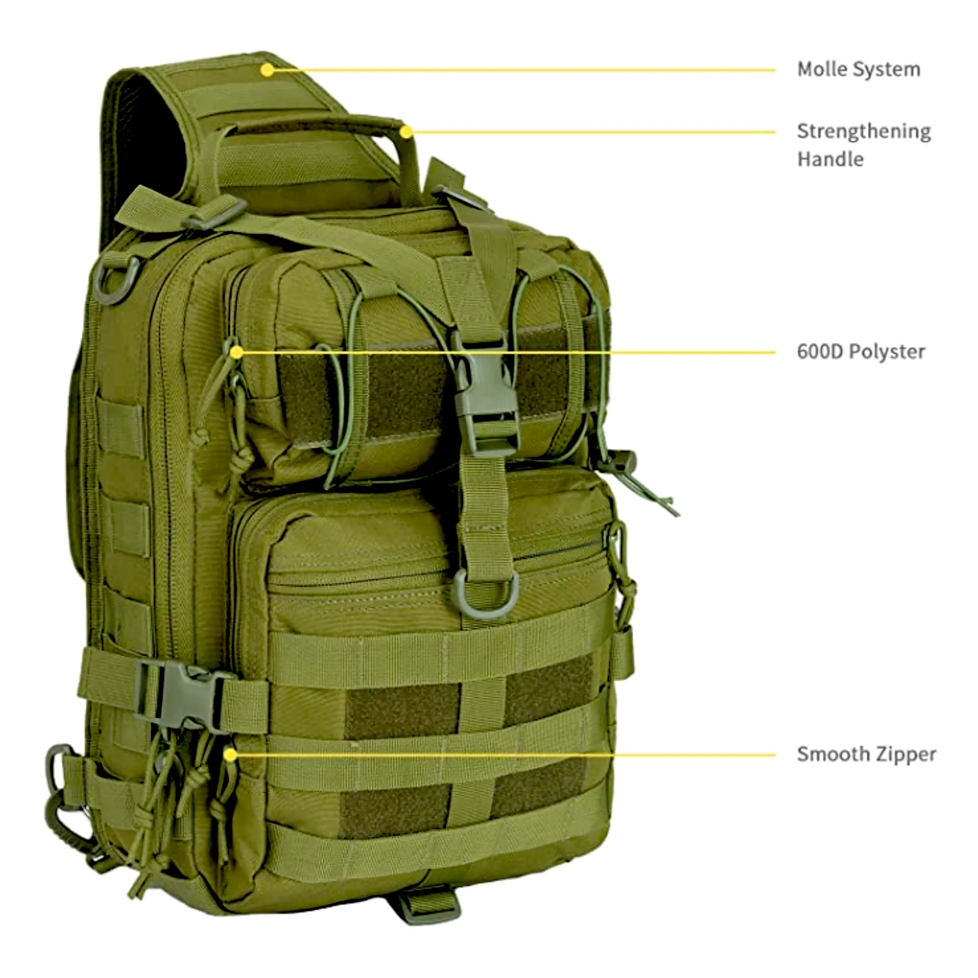 Tactical Military Sling Backpack 15L Shoulder Bag Molle Outdoor Daypack Backpack with Adjustable Strap by Jupiter Gear Home