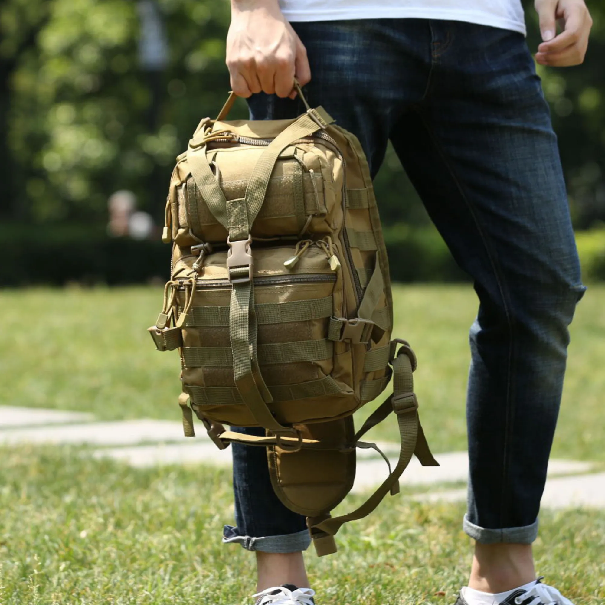 Tactical Military Sling Backpack 15L Shoulder Bag Molle Outdoor Daypack Backpack with Adjustable Strap by Jupiter Gear Home