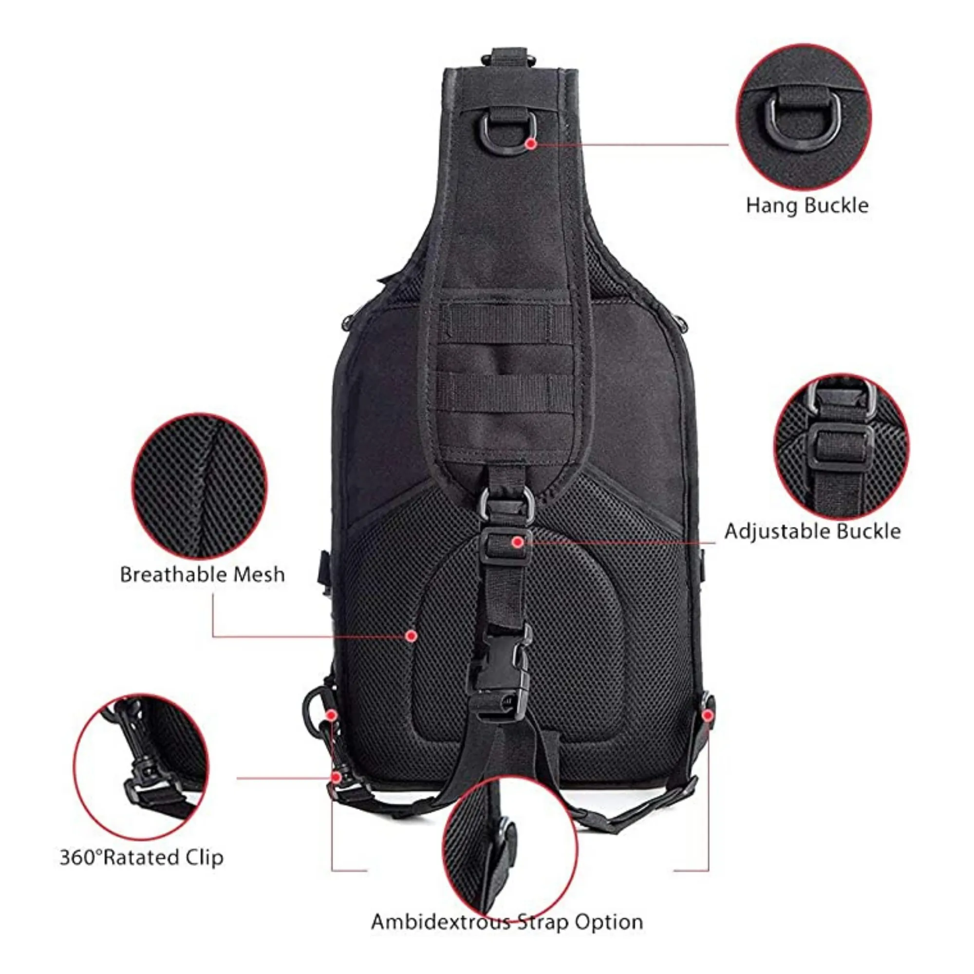 Tactical Military Sling Backpack 15L Shoulder Bag Molle Outdoor Daypack Backpack with Adjustable Strap by Jupiter Gear Home