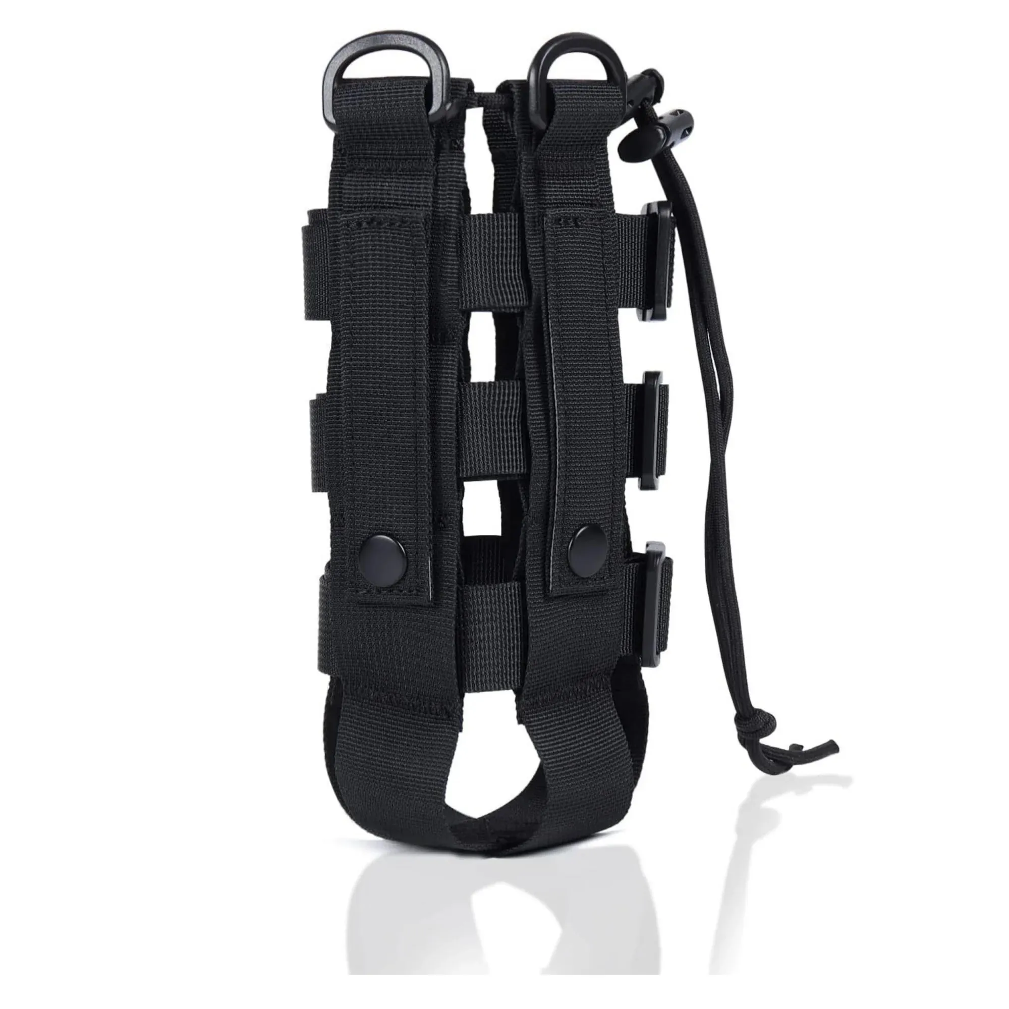 Tactical MOLLE Water Bottle Pouch – Outdoor Camping Hiking Hydration Bag with Carabiner Clip, Multi-Function Storage Holder for 500-800ml Bottles