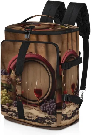 Tactical Sports Duffle Bag for Travel Waterproof Gym Bag with Shoe Compartment 48L Carry On Luggage for Men & Women 3-in-1 Durable Travel Luggage Grapes Glass Wine