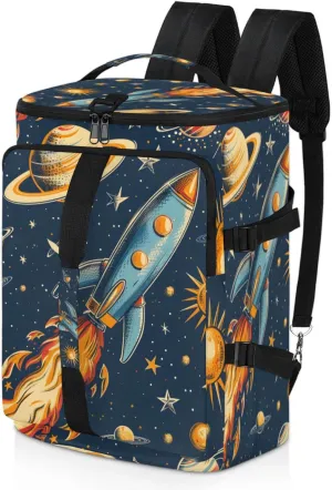Tactical Sports Duffle Bag for Travel Waterproof Gym Bag with Shoe Compartment 48L Carry On Luggage for Men & Women 3-in-1 Durable Travel Luggage Rocket Space Launch