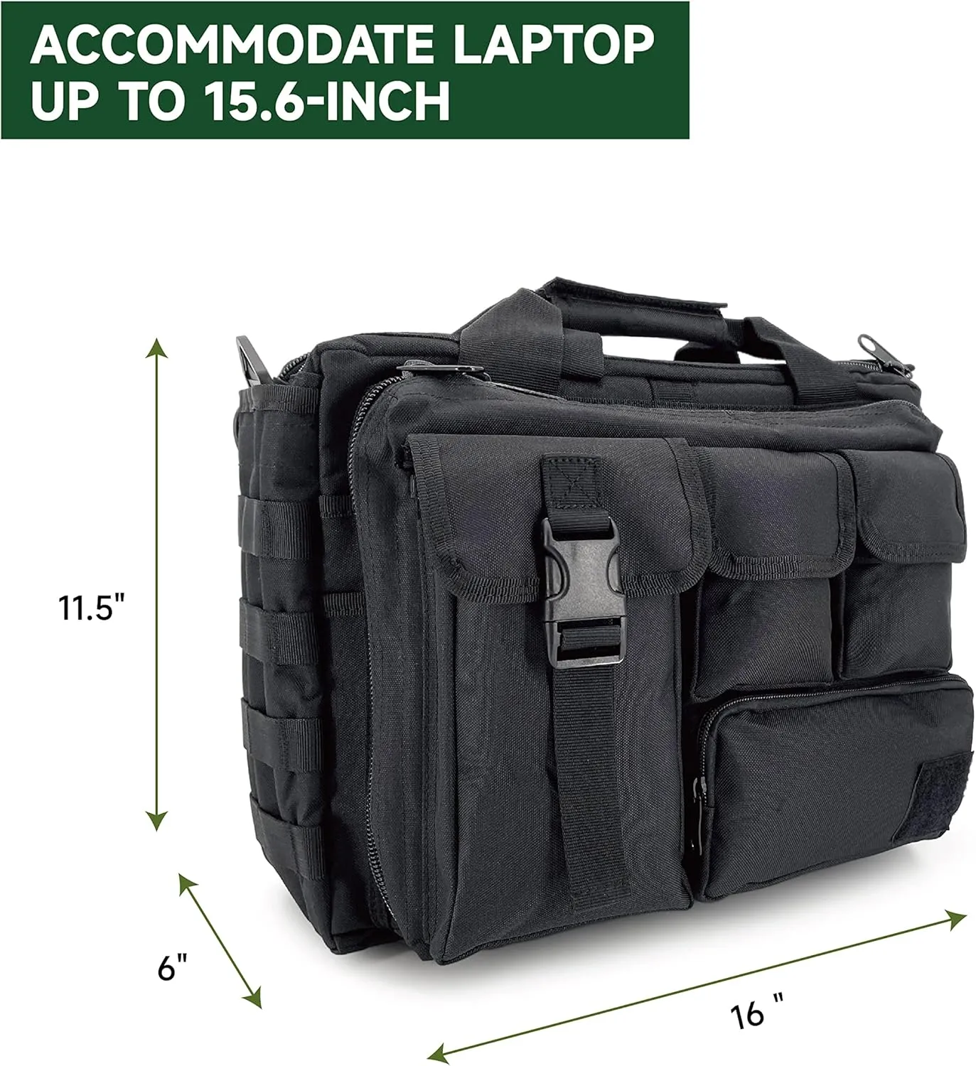 TaktZeit Military Briefcase 15.6Inch Tactical Laptop Messenger Bag Laptop for Hiking, Cycling, Camping and Daily Use