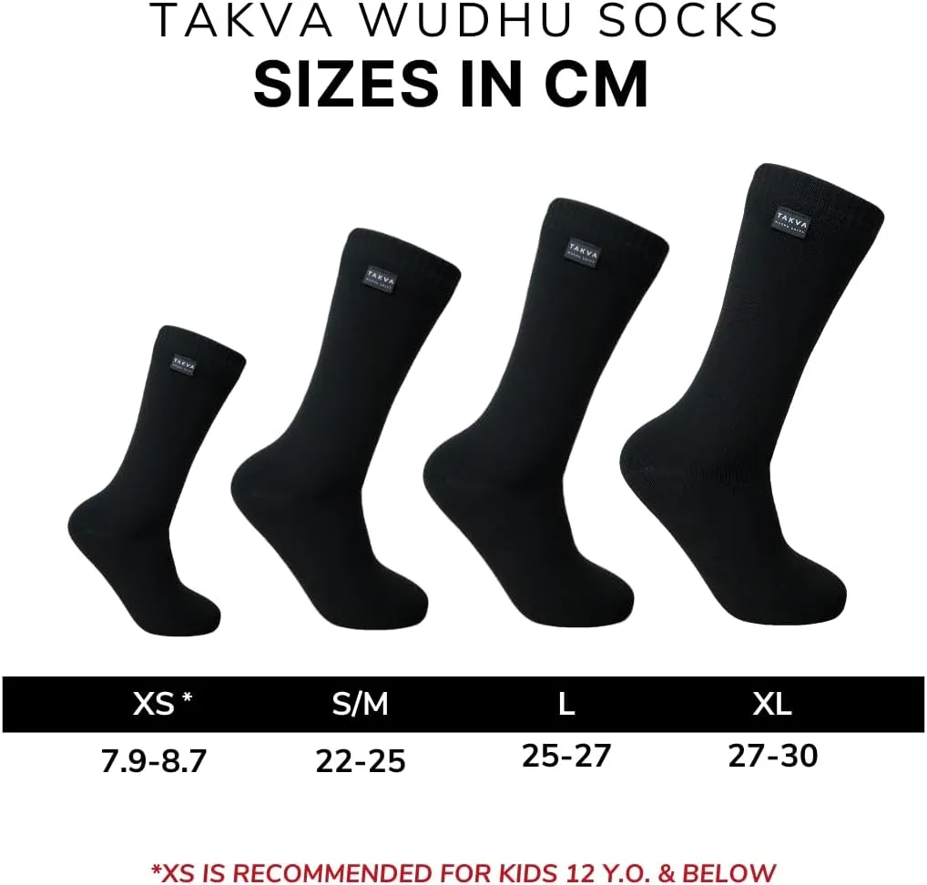 TAKVA Wudhu Socks | Bamboo Rayon Breathable Waterproof Socks Suitable for Various Outdoor Activities (Unisex)