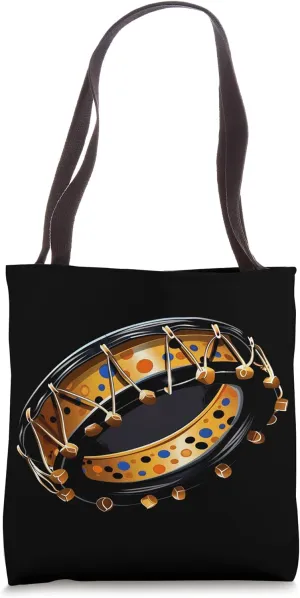 Tambourine Cartoon Vector Tote Bag