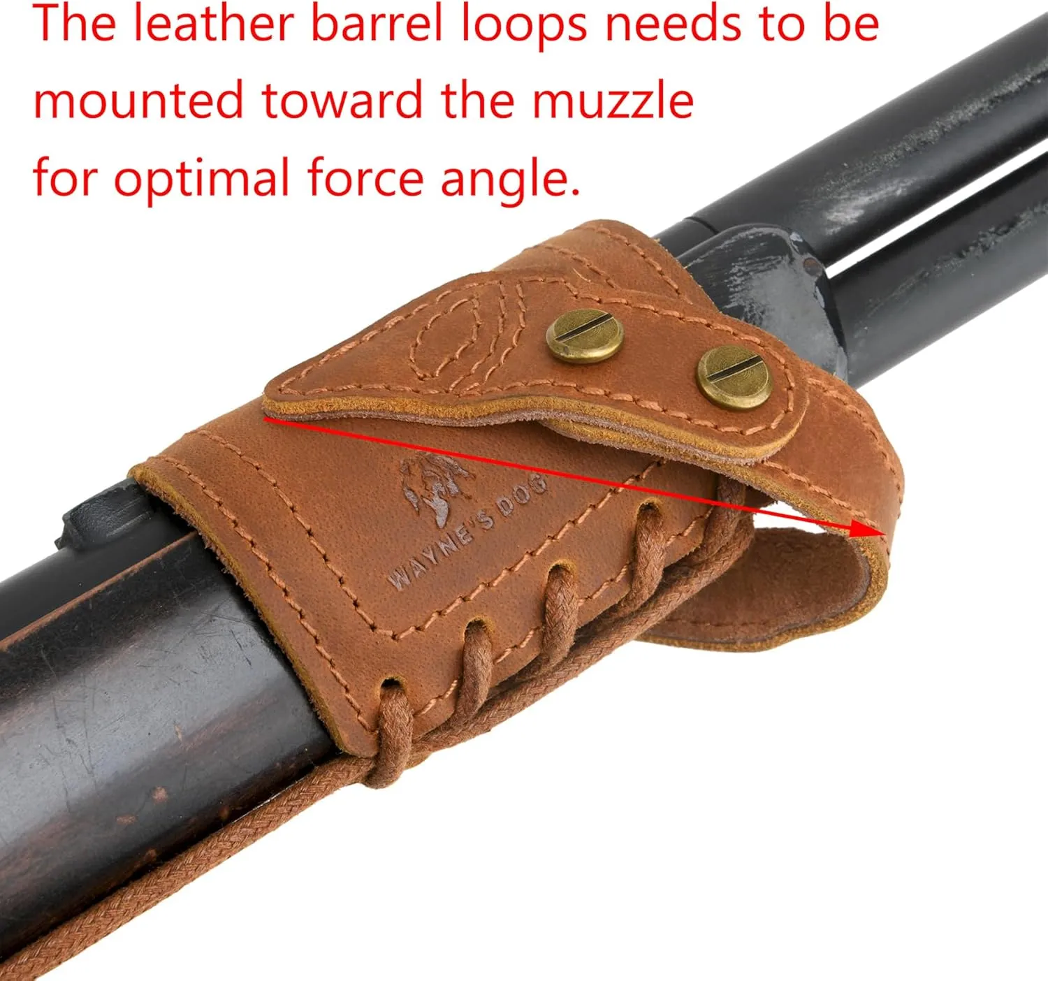 Tas Trost Adjustable Leather Barrel Sling Loop with No Drill Gun Stock Harness Adaptar for Hunting Shooting