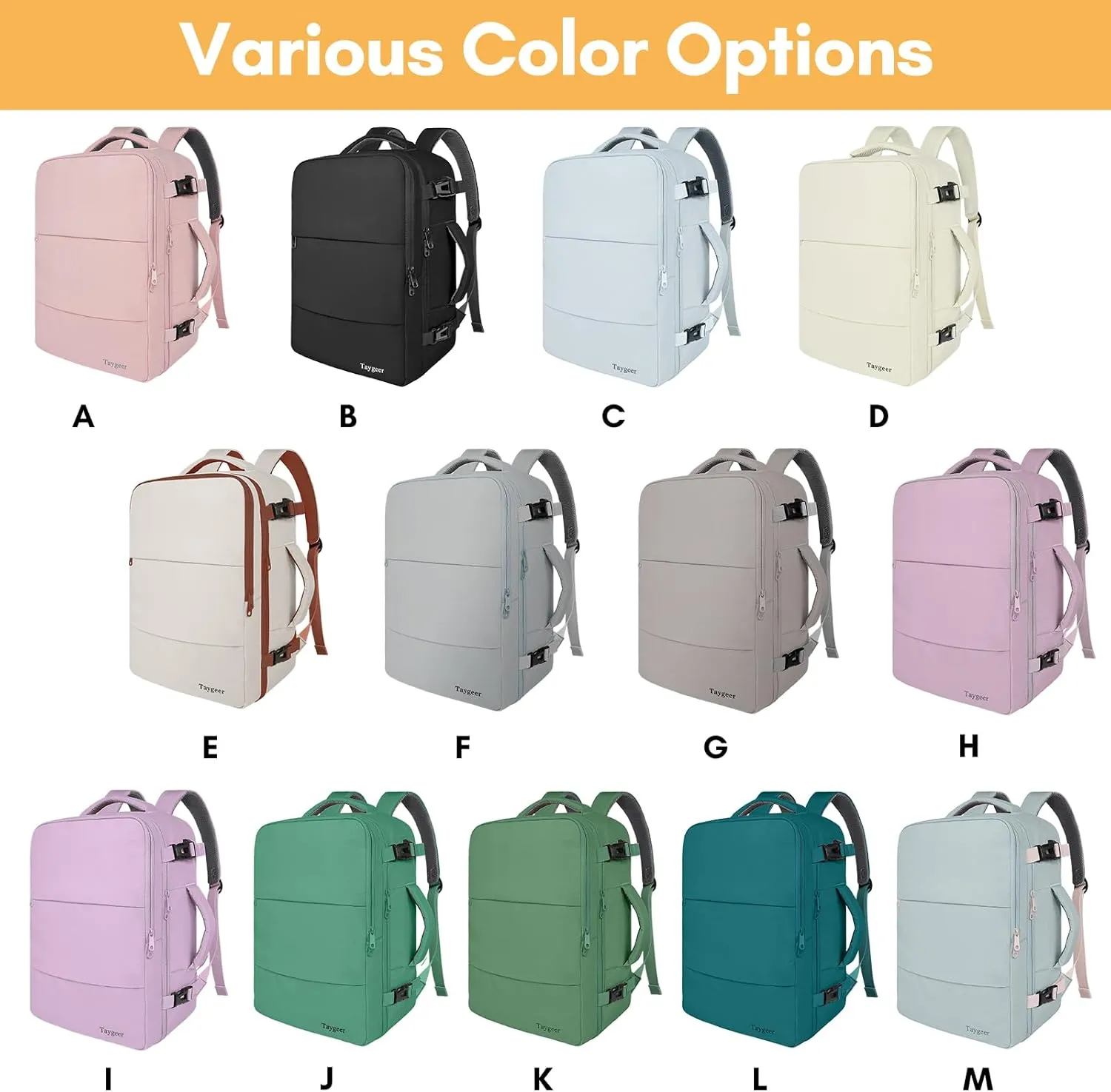 Taygeer Large Backpack for Women Travel Bag, Luggage Backpack for College Women with 15.6inch Laptop Compartment & Shoe Pouch, Carryon Bag for Airplane Business Travel Essentials, Orchid Purple