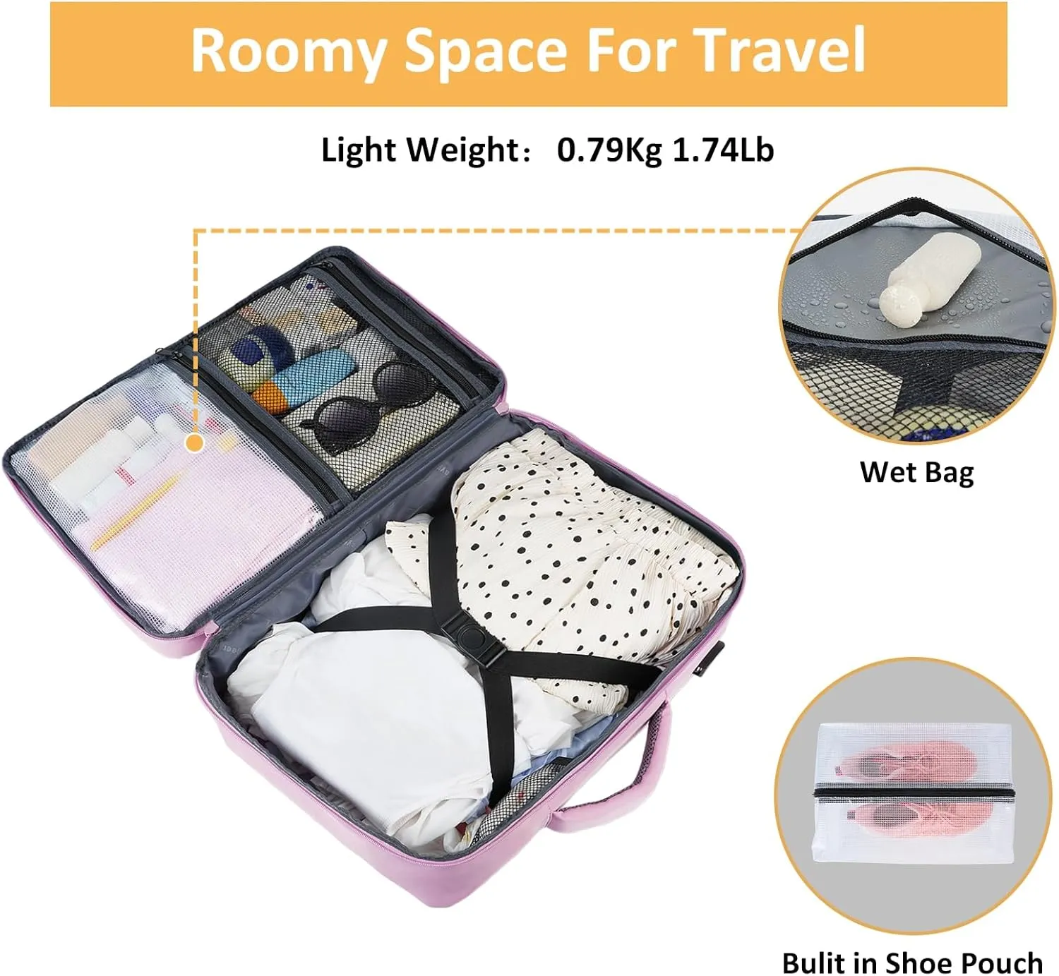 Taygeer Large Backpack for Women Travel Bag, Luggage Backpack for College Women with 15.6inch Laptop Compartment & Shoe Pouch, Carryon Bag for Airplane Business Travel Essentials, Orchid Purple