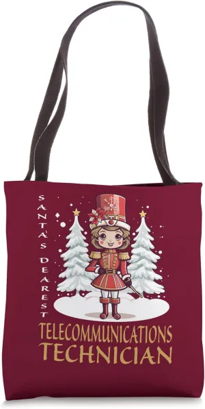 Telecommunications Technician Christmas Female Nutcracker Tote Bag