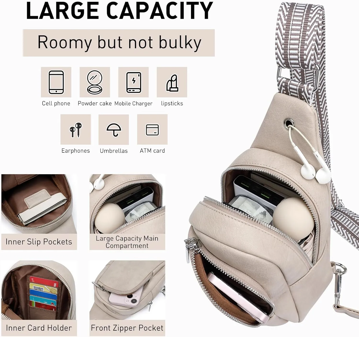 TENSTAR Small Crossbody Bags for Women Trendy Vegan Leather Crossbody Bag Sling Travel Women's Fanny Packs