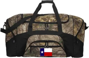 Texas Duffel Bag - Large Camo Texas Flag Suitcase or Gear Bag
