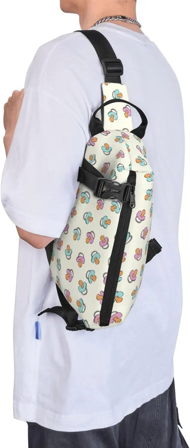 ThAyLa Adorable Pacifier Sling Bag For Women Casual Crossbody Backpack Shoulder Bag Chest Bag Daypack For Hiking Sports