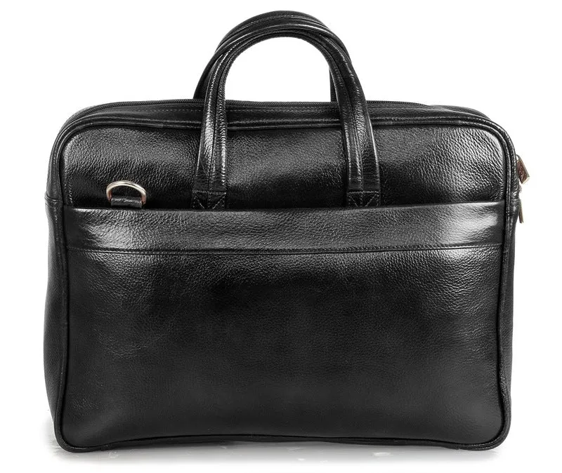 The Clownfish 14 inch Leather Laptop Briefcase | Stylish and Durable | 15.6 Inch Compatible | Black