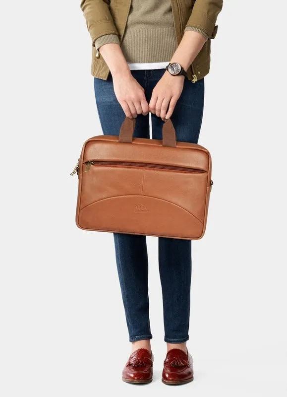 THE CLOWNFISH 15.6" Leatherette Laptop Briefcase - Water Resistant | Adjustable Shoulder Strap | Black
