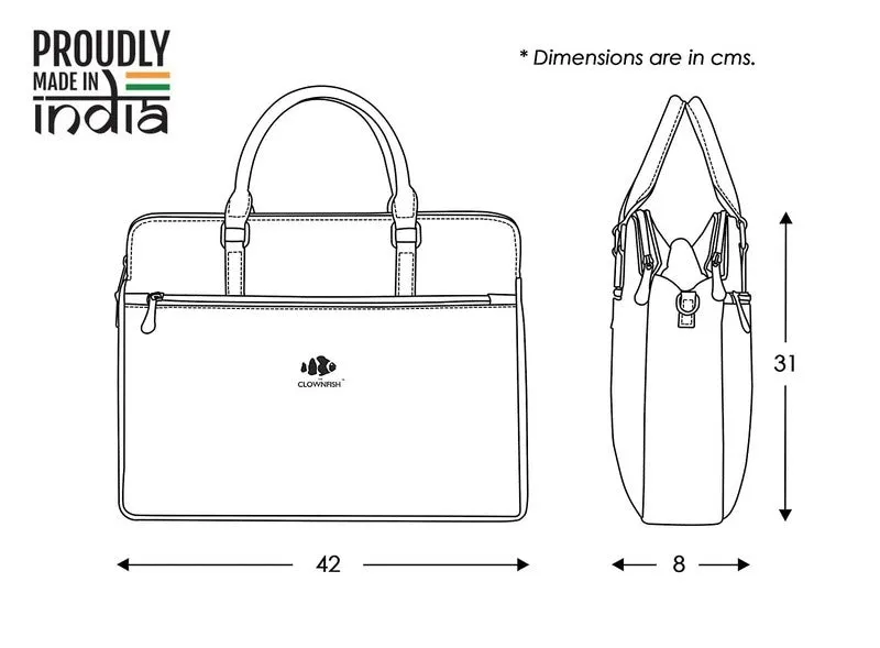 THE CLOWNFISH Crocadila Women Messenger Bag - Elegant, Durable Design | Adjustable Strap | 15.6 inches | Rust
