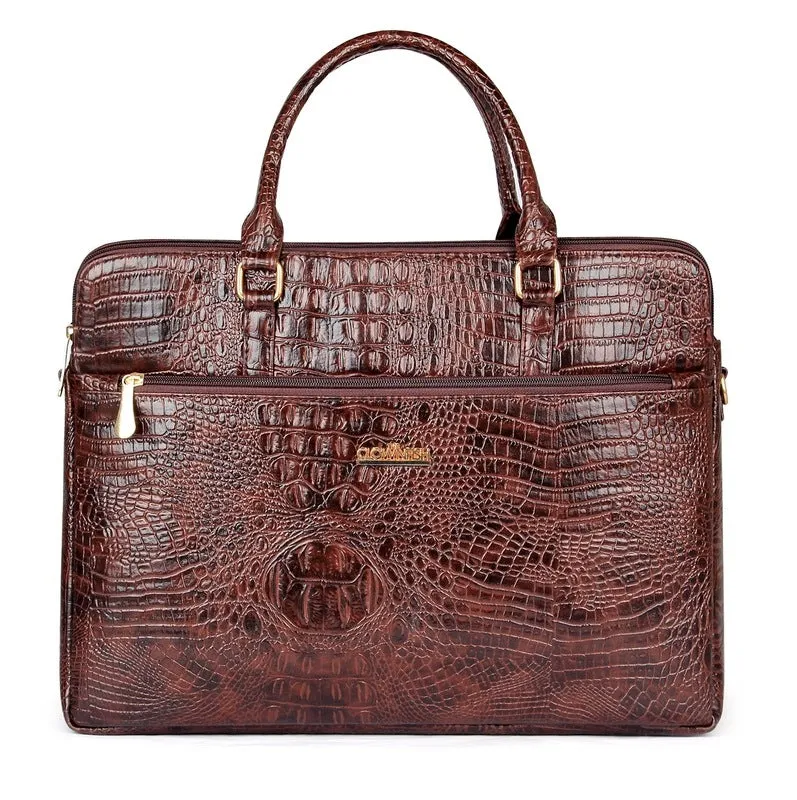 THE CLOWNFISH Crocadila Women Messenger Bag - Elegant, Durable Design | Adjustable Strap | 15.6 inches | Rust