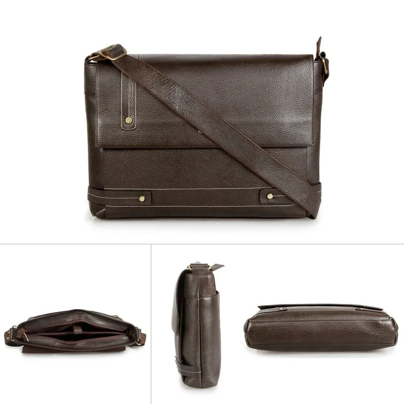THE CLOWNFISH Leather Briefcase - Sleek, Ultra-Light | Messenger Bag | 14 Inch Laptop | Black