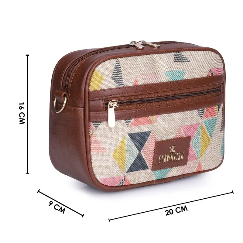 THE CLOWNFISH Nyra Polyester Crossbody Sling bag for Women Casual Party Bag Purse with Adjustable Shoulder Strap.
