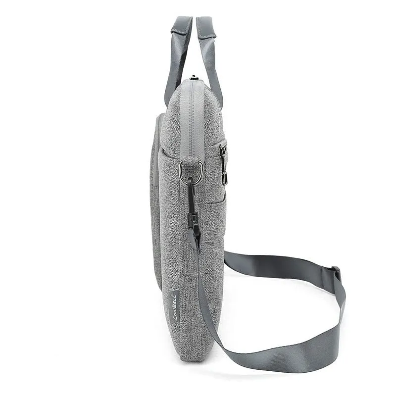 THE CLOWNFISH Shoulder Bag - Water Resistant, Lightweight | Fits 15.6 inch Laptops | Light Grey